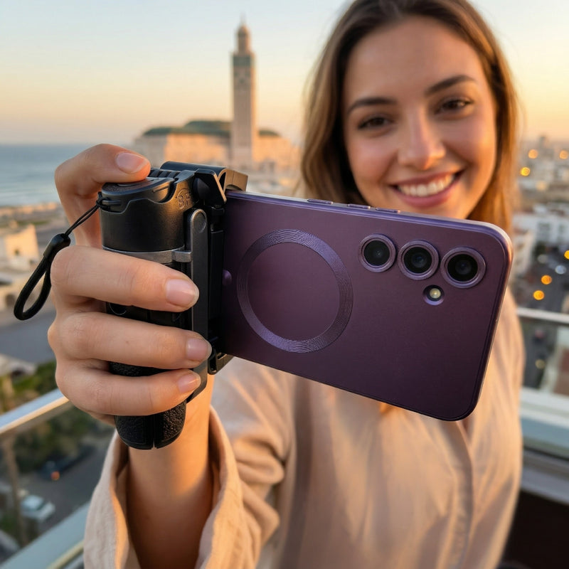Poignée de prise de vue professionnelle 3 en 1 - Perche à selfie et trépied intégrés