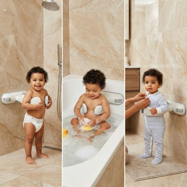 حامل الاستحمام الجداري للأطفال — غسل آمن وبلا ألم