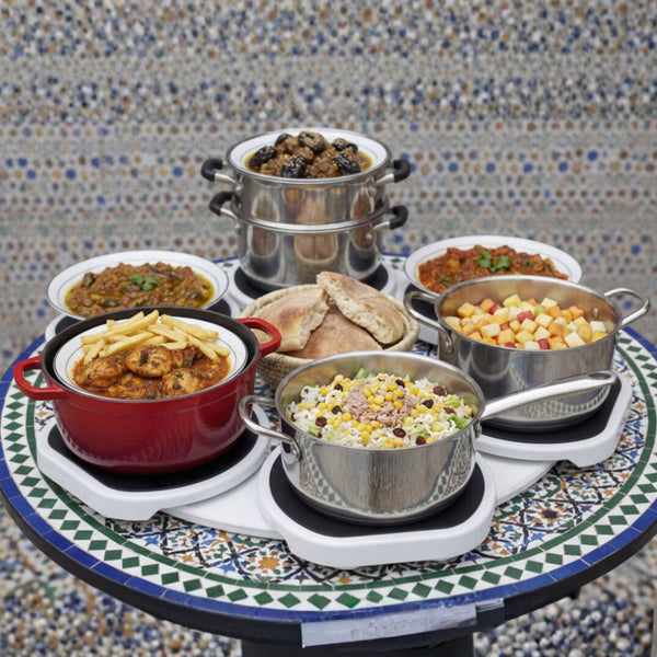 منصة تقديم الطعام الدوارة القابلة للتعديل