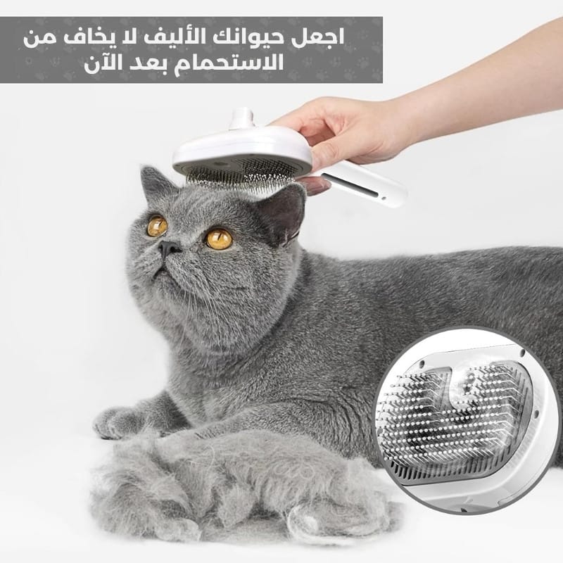 Brosse nettoyante et épilatrice à vapeur pour animaux de compagnie