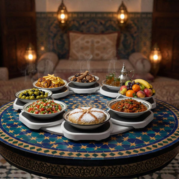 منصة تقديم الطعام الدوارة القابلة للتعديل