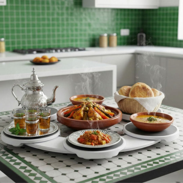 منصة تقديم الطعام الدوارة القابلة للتعديل