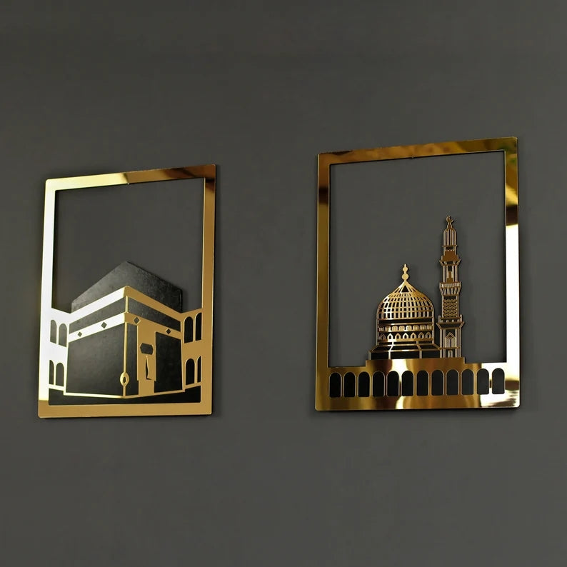 لوحات جدارية إسلامية المسجد الأقصى والمسجد الحرام والمسجد النبوي
