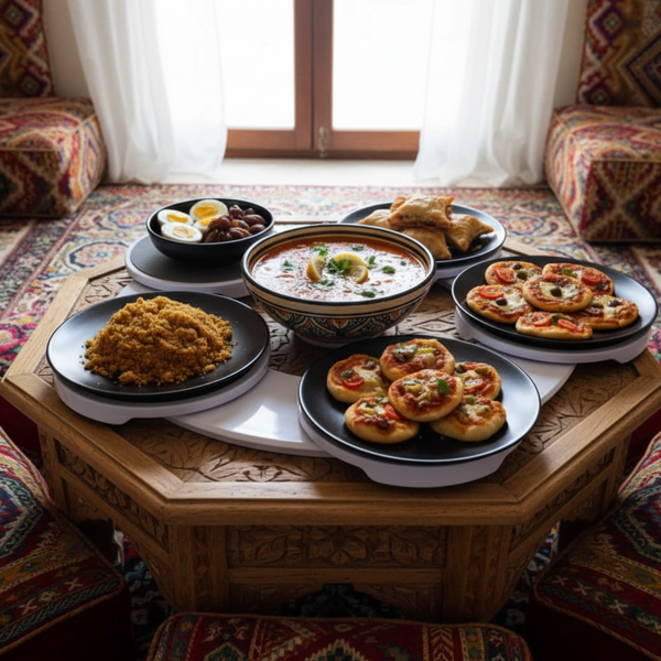 منصة تقديم الطعام الدوارة القابلة للتعديل