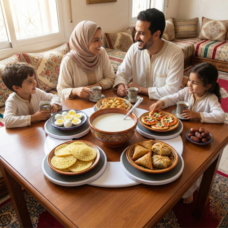 منصة تقديم الطعام الدوارة القابلة للتعديل